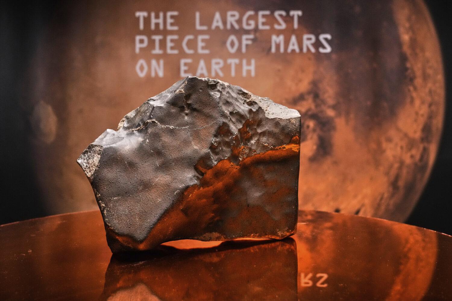 A Martian meteorite, weighing 54.388 lbs. (24.67 kg), said to be the largest piece of Mars on Earth...