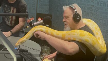 'Absolutely beautiful': Jake and Spike make slithery friend as local reptile zoo prepares to close