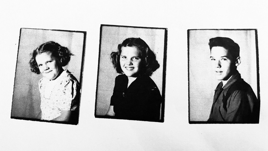 Image: Northwest Airlines flight attendant Patti Moran, center, in a childhood photo, was secretly married just a few months before she died on Flight 293. Her siblings are on each side of her.