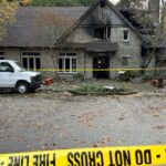 The lodge at Camp Long as it appeared the morning after it was damaged by a fire. (Feliks Banel/KIRO Newsradio)