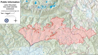 Labor Mountain fire near Cle Elum grows to nearly 38K acres, 7% contained