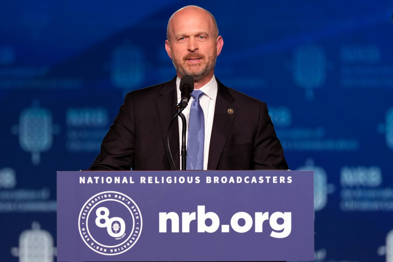 FILE - Kevin Roberts, president of The Heritage Foundation, speaks at the National Religious Broadc...